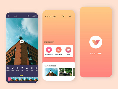 Veditor App Screens - Android Video Editor