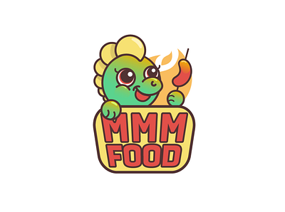MMM FOOD - kids café logo adobe illustrator branding cafe design dragon food graphic design identic illustration kids logo vector vibrant