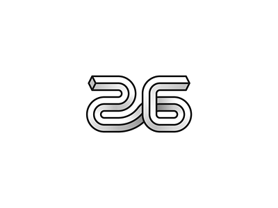 26 26 3d count design icons isometric logo monogram number six twenty twnetysix