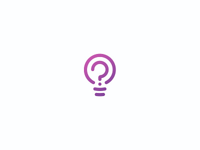 Bulb + Question Mark bulb icon logo magenta mark purple question