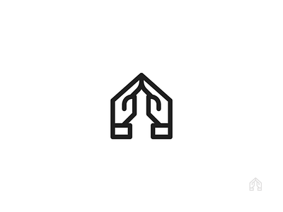 house + hands care community design hand hands home house icon logo scoiety