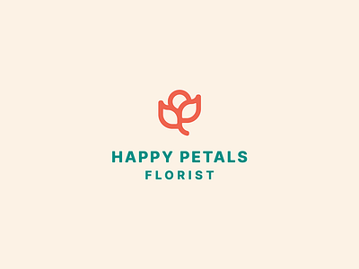 Happy Petals brand design florist flower icon logo nature petals rose