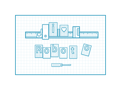 I Love Roboto art font illustration lettering line metal roboto screwdriver type typeface typography vector