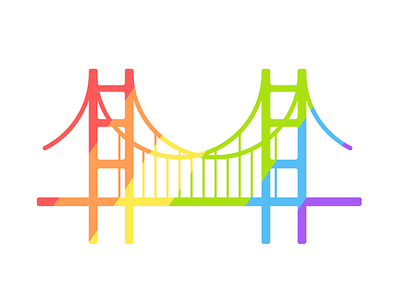 San Francisco Pride bridge california golden gate icon illustration love party pride rainbow san francisco