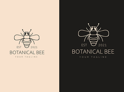 Botanical Bee animation botanical logo design flat icon illustration illustrator logo minimal vector