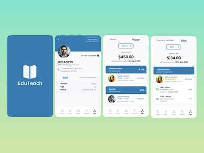 UI Design for EduTeach Mobile App app app design design education app edutech figma mobile app online platform uiux