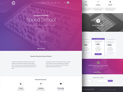 Landing page - "Sound production school" landing page lp music ui web