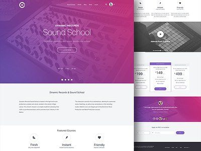 Landing page - "Sound production school"