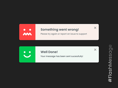 #DailyUI Challenge - Day 11/100 (Flash Message) dailyui design flashmessage graphic design ui uidesign ux