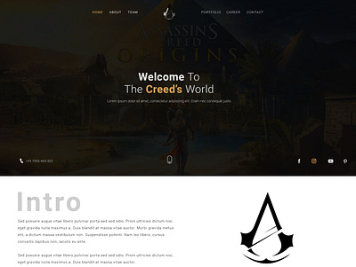Creed World adobe adobe photoshop artwork assassinscreed creative graphics ui ux webdesign