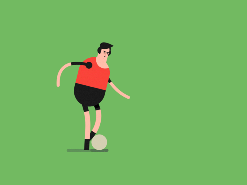 Soccer Run Cycle animation flat illustration vector