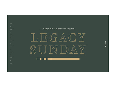 Legacy Sunday event branding typography