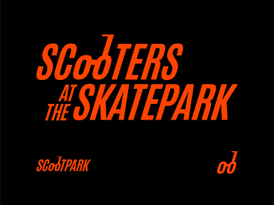 Scootpark band black branding red scooter skate typography