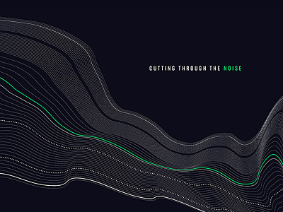 Cut it out digital green modern series title waveform