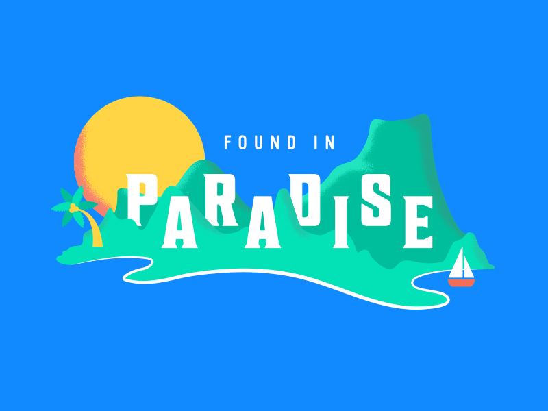 Found in Paradise event branding illustration kids paradise tropical