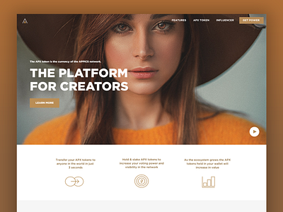 APPICS Influencer app blockchain cryptocurrency influencer screen design socialmedia ui design website