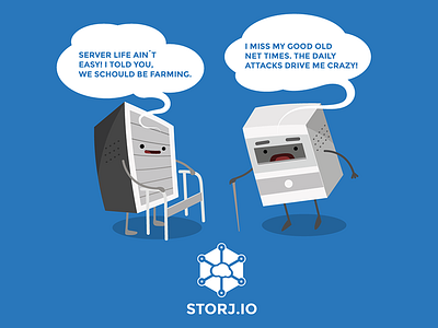 STORJ Campaign cloud comic decentralized server storage storj talk