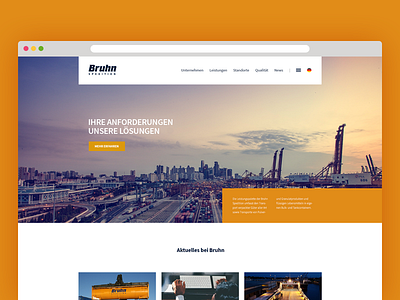 Bruhn Website facelift header logistic screen design website