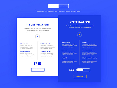 Pricing Page blue pricing plan screen design uidesign website