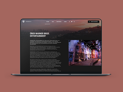 WB Studio entertainment movie screen design ui design website website design