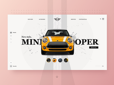 Cars design Mini Cooper cars design desktop e commerce interface product ui ux web website