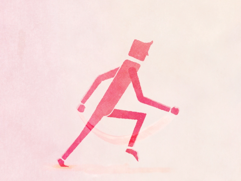 Watercolor Man character animation motion design motion graphics running cycle watercolor