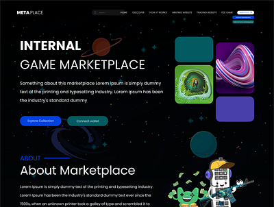 NFT Game Marketplace design landing design landing page minimal redesign ui ui design web design