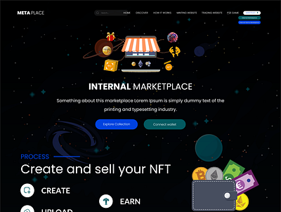 NFT Internal Marketplace design illustration landing design landing page logo minimal nft redesign ui ui design web design xnft