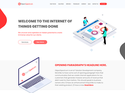 Object Spectrum Landing Page Design