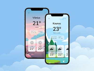 Weather App Design app branding dailyui design graphic design illustration logo ui ux vector