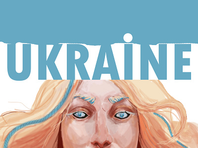 Ukraine blue gold illustration stopwar support ukraine war white wommen yellow