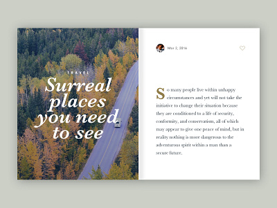 Article card article lettering minimal mobile site tablet travel ui ux web