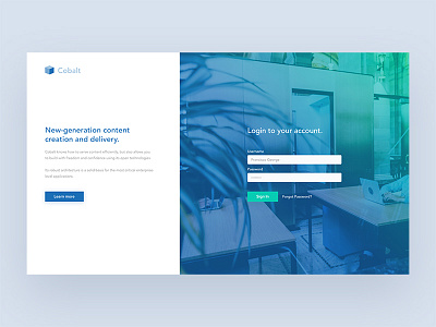 Landing & Login landing login product site ui ux