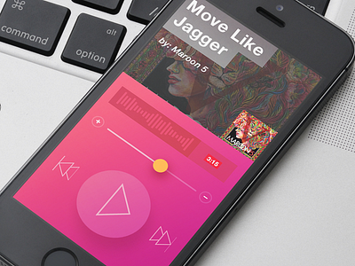 iOS Music App Player Case app flat fresh ios7 iphone minimal mobile music player ui