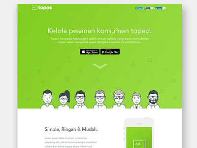 Topes Landing Page flat home ios ui ux web