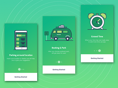 Go Parking Onboarding android car icon illustration ios onboarding phone screen ui