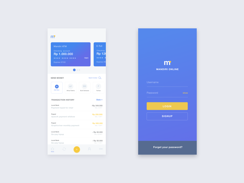 Mandiri Online App Concept By Muhamad Reza Adityawarman On Dribbble