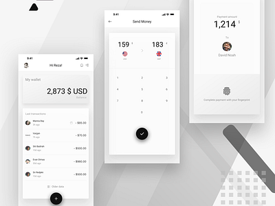 Banking app concept [fintech] black white fintech ios app iphone x minimalist simple ui ux ux design ux designer