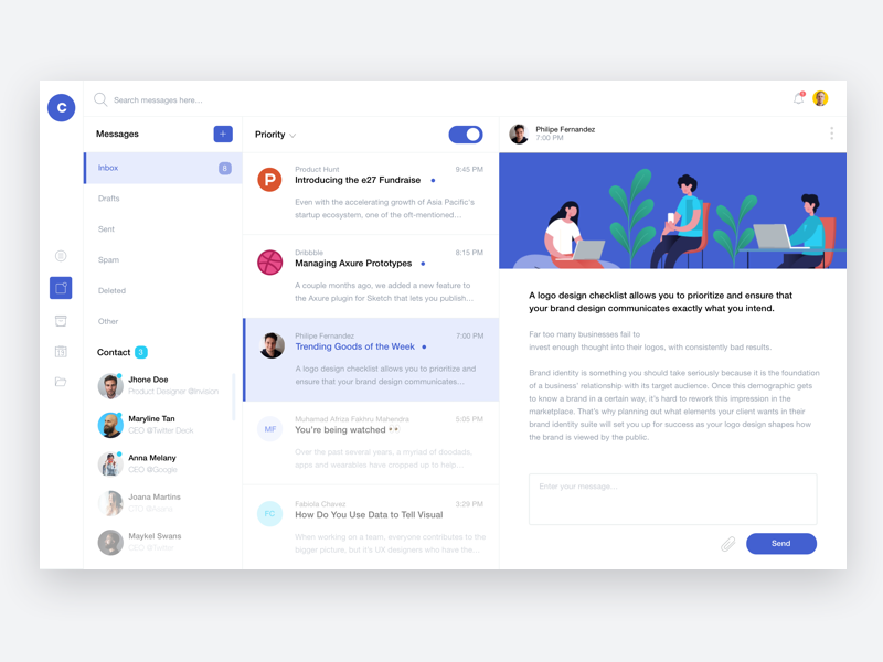 Inbox Web App By Muhamad Reza Adityawarman On Dribbble