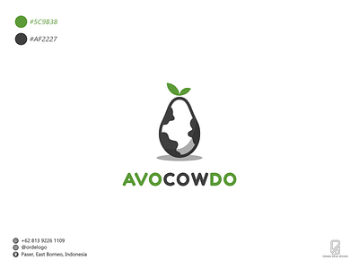 AVOCOWDO Logo avocado avocado logo brand identity brand logo cow cow logo design drink logo dual meaning logo food logo food stall logo logo logo design natural logo simple logo unique logo