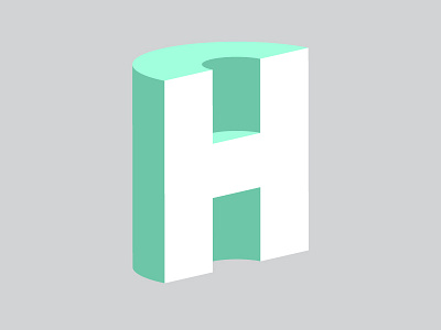 H is for Half alphabet extrude h half illustrator revolve rotate type typography