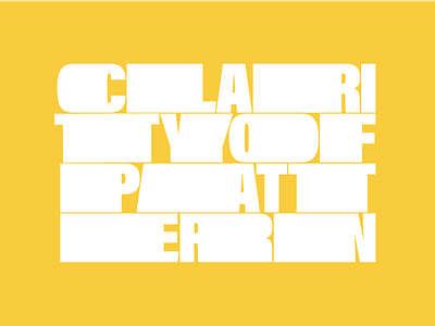 CLARITY OF PATTERN extrusion type typography typography design