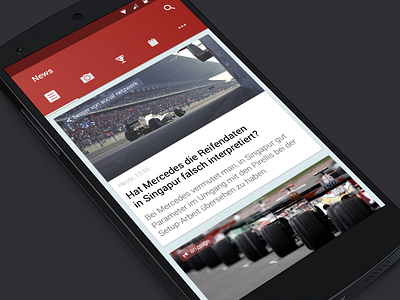 Formula-1 Android app android app formula magazine material design mobile ui ux