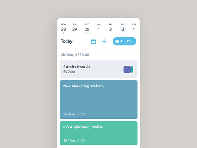Hours screen android ios mobile productivity ui ux
