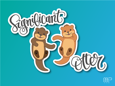 Significant Otter design graphic illustration vector