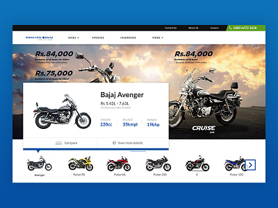 Bike Dealer Website bagga bajaj bike detail popup