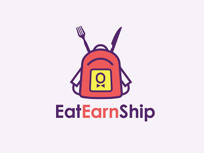 EAT-EARN-SHIP Logo Concept dinout food internship