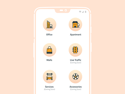 Services Screen for Parkwheels App