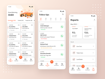 Used Cars Retail App android app cards cars dashboard design follow up home screen illustration listing mobile mobile app reports ui uidesign uiux user interface ux uxdesign vector