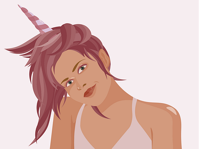 Unicorn Girl 2d art adobe illustrator art character character design girl graphic design human illustration unicorn vector